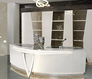 White Glass Kitchen Cabinet mula sa Stainless Steel Kitchen Cabinet